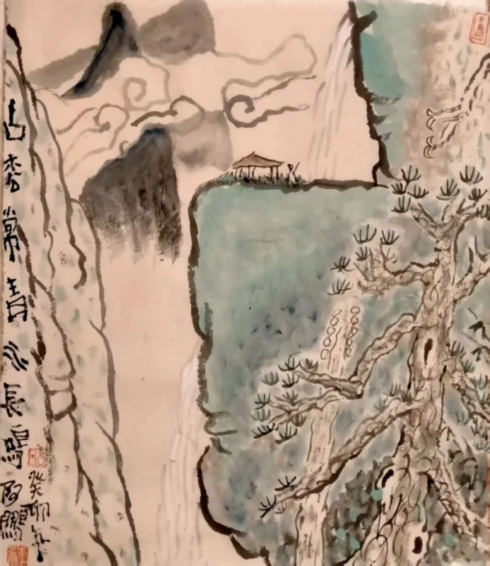 Li Peng Ink Painting - Evergreen-Ancient-Pine - Artishion