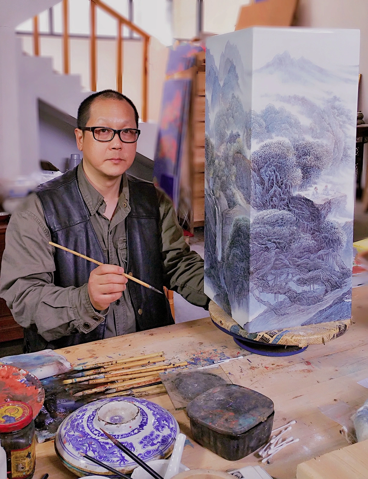Ceramic panel painting artist XieQiang